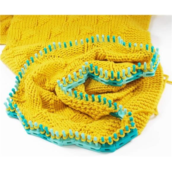Authentic Knitting Board Flexee Chunky Loom Links, Teal & Turquoise 36 Piece - Picture 5 of 7